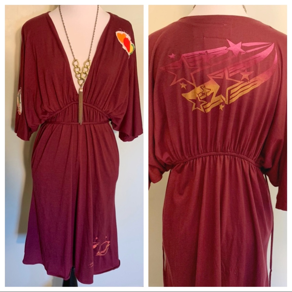 Fresh Karma Galaxy Stars & Hearts Patchwork Dress